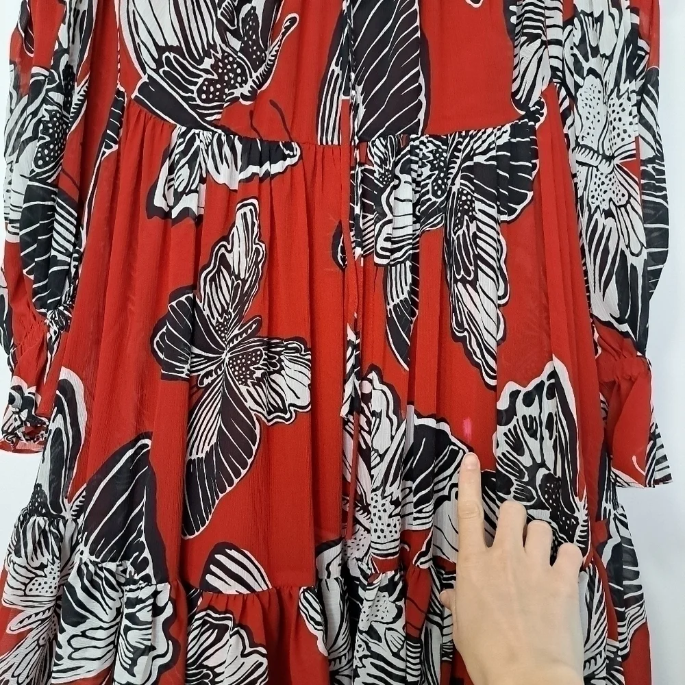 Autumn Adeigbo Fleur dress red butterfly 10 NWT - Picture 9 of 9
